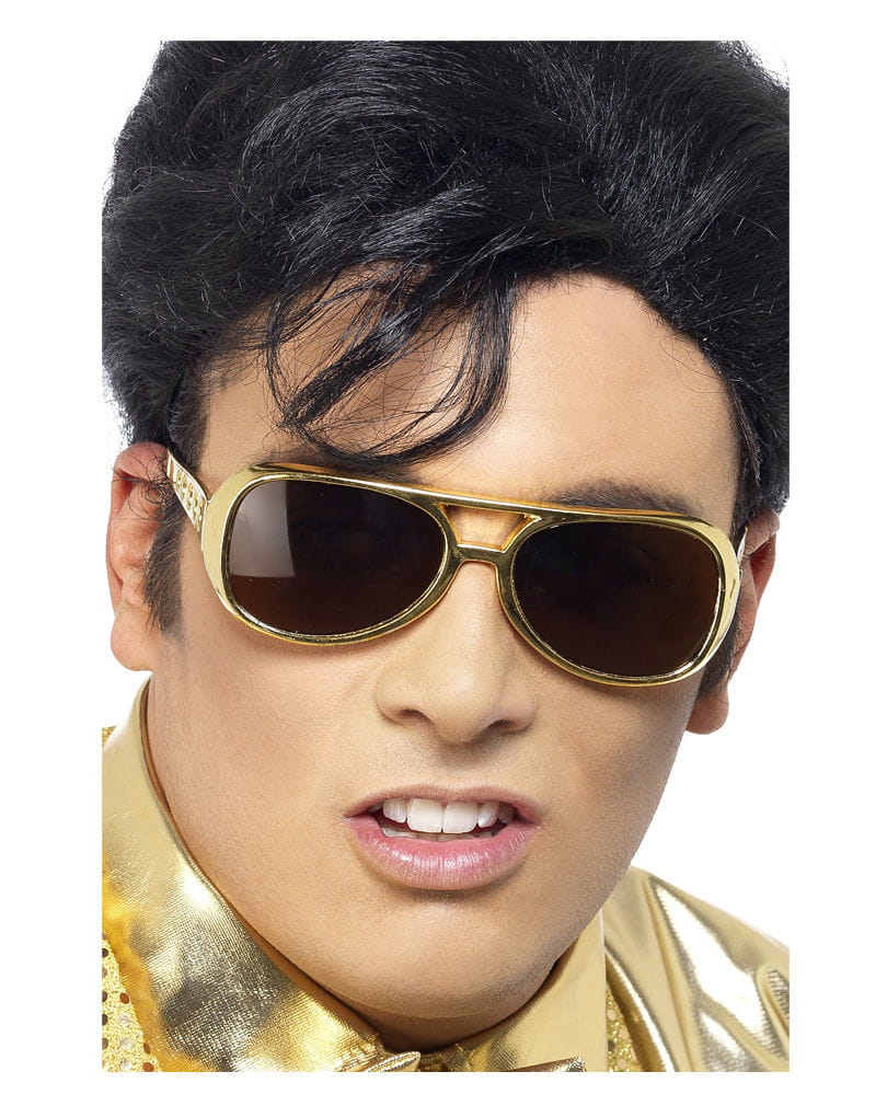Elvis Sonnenbrille gold für Karneval & Fasching von Karneval Universe