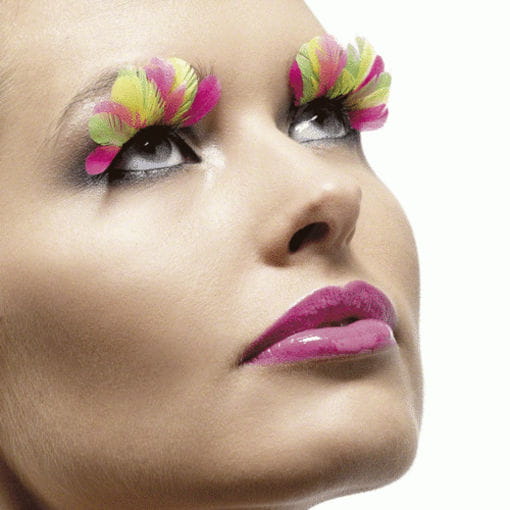 Feder Wimpern Multi Colour Neon Künstliche Wimpern-Feder Wimpern von Karneval Universe