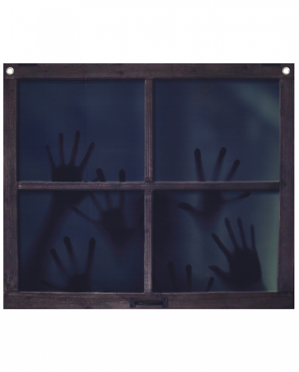 Fenster mit gruseligen Schattenhänden 60x49cm ? von Karneval Universe