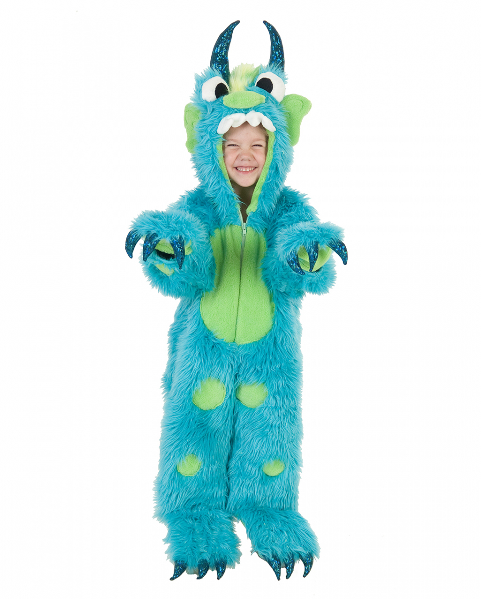 Flauschiges türkises Monster Kinder Kostüm ▶ 12-18 Monate von Karneval Universe