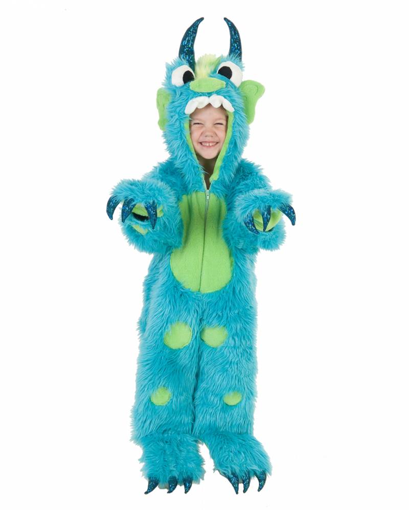 Flauschiges türkises Monster Kinder Kostüm ▶ 12-18 Monate von Karneval Universe