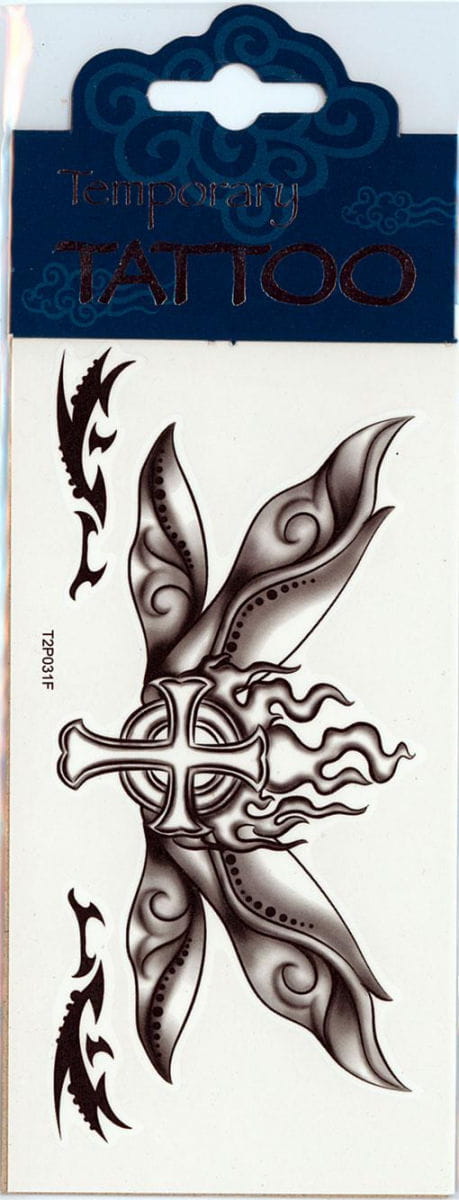 Flügel Tattoo Butterfly Cross Schmetterlings Tattoo zum aufkleben von Karneval Universe