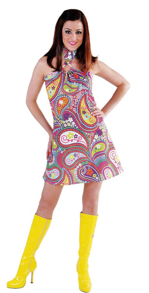 Funky Colors Hippie Kleid -Hippie Kostüme online kaufen L / 40 von Karneval Universe
