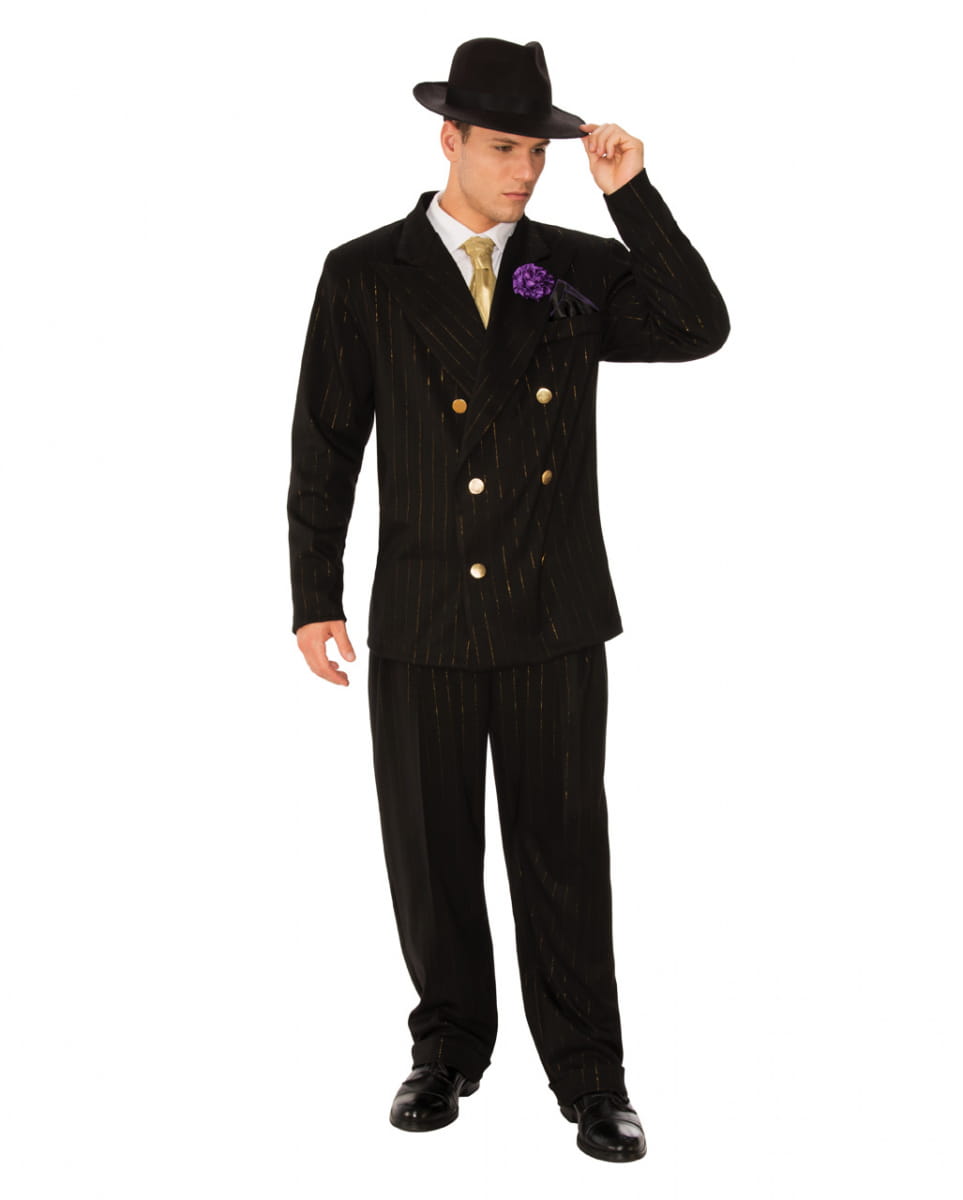 Gangster Kostüm mit Blume im Knopfloch kaufen! One Size von Karneval Universe