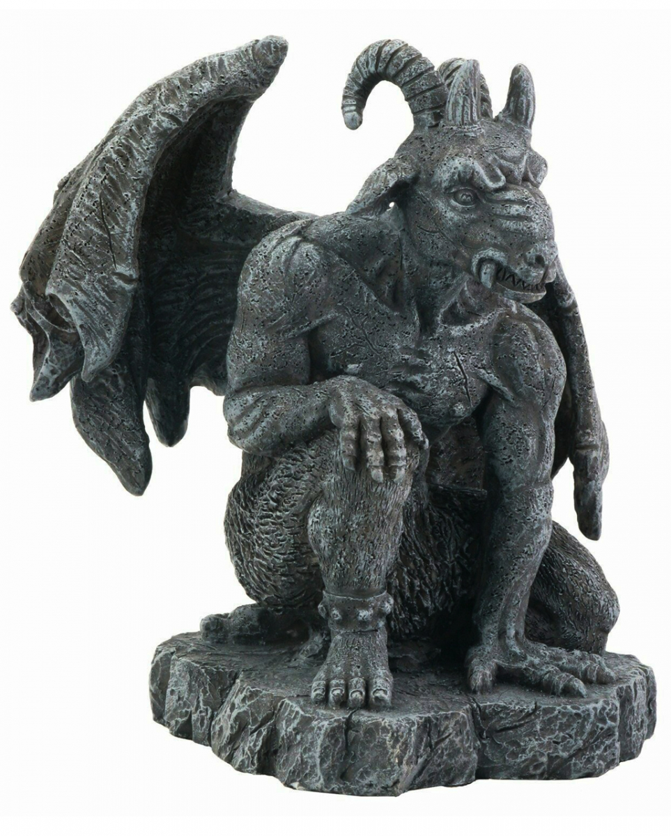 Gargoyle Figur mit Ziegenkopf ★ Wasserspeier Deko von Karneval Universe
