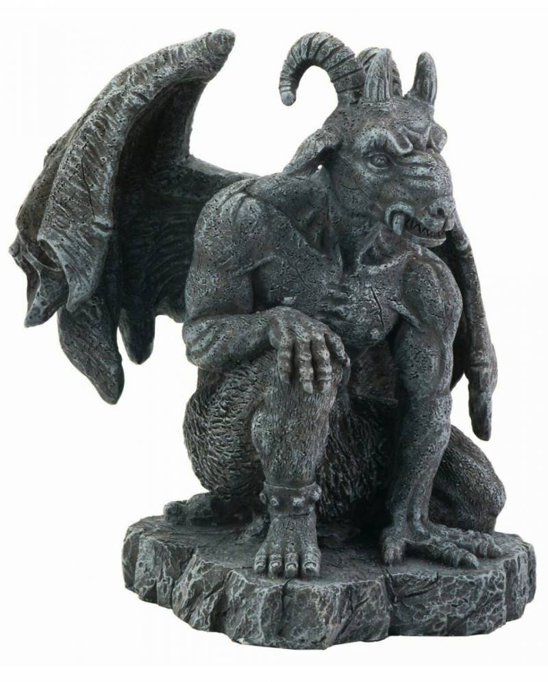 Gargoyle Figur mit Ziegenkopf ★ Wasserspeier Deko von Karneval Universe