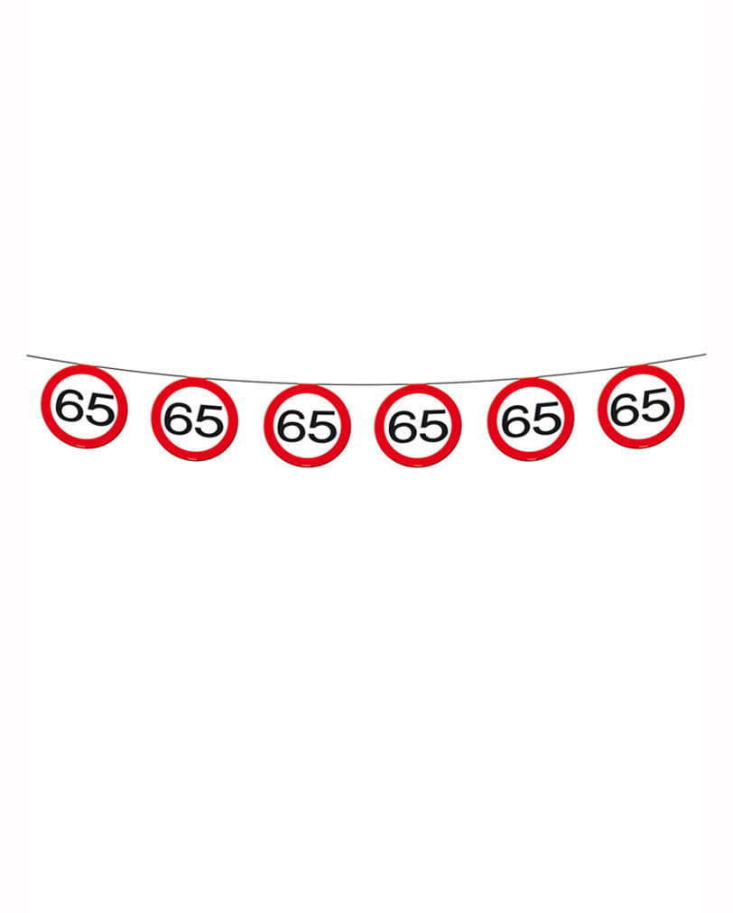 Geburtstagsgirlande Verkehrsschild 65 Girlande für den Geburtstag Geburtstagsgirlande Verkehrsschild 65 Girlande für den Geburtstag von Karneval Universe