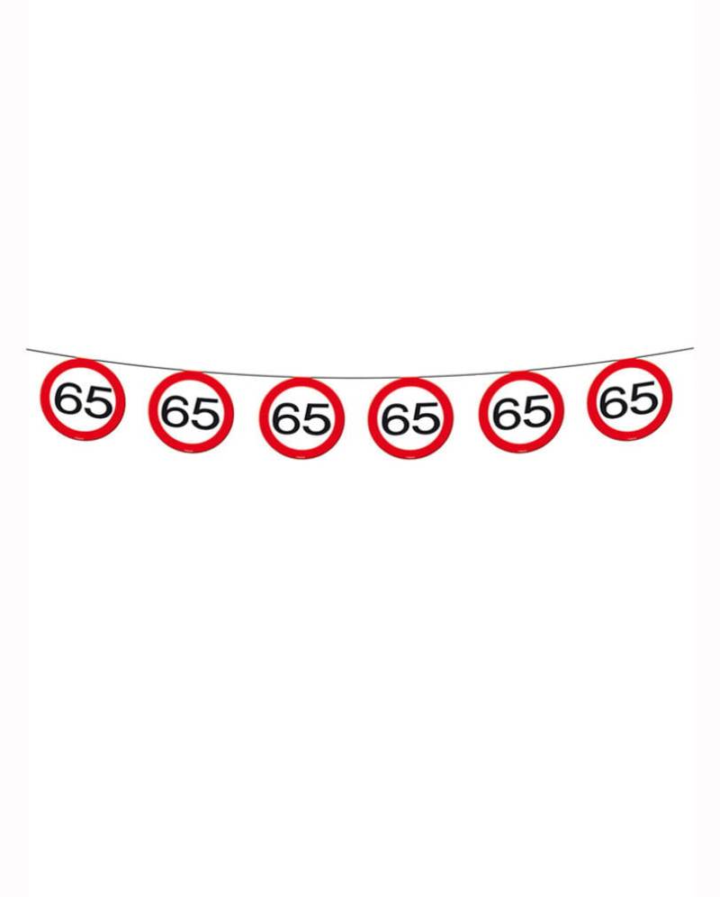 Geburtstagsgirlande Verkehrsschild 65   Girlande für den Geburtstag von Karneval Universe