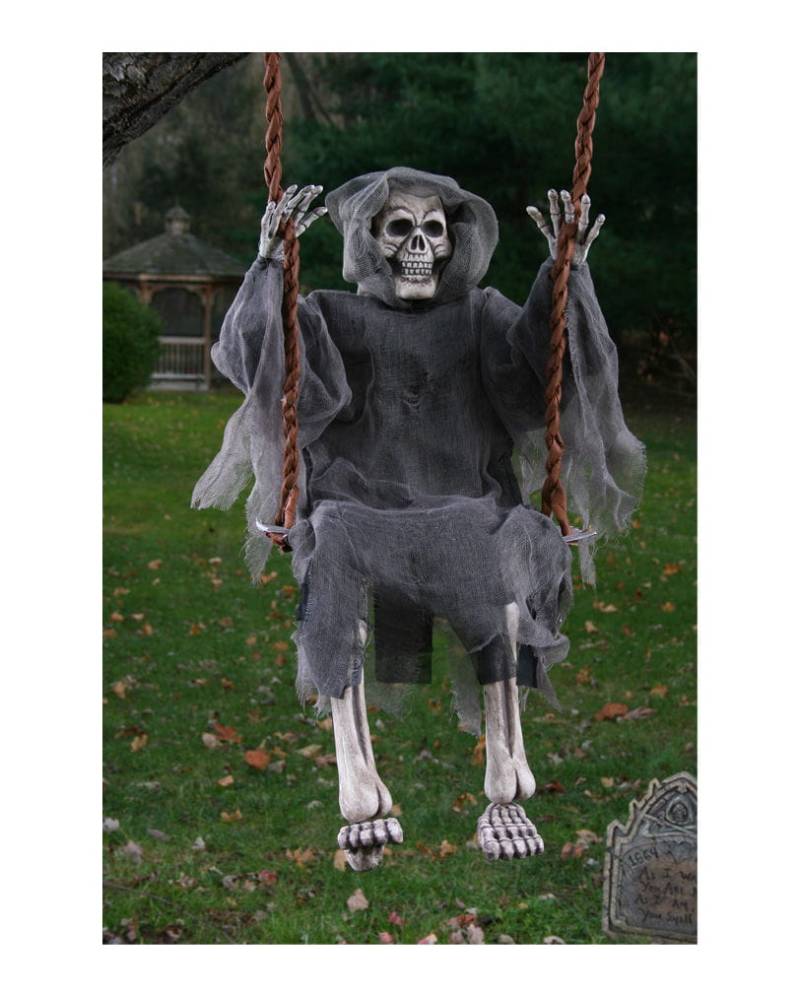 Geister Skelett auf der Schaukel Halloween Deko von Karneval Universe