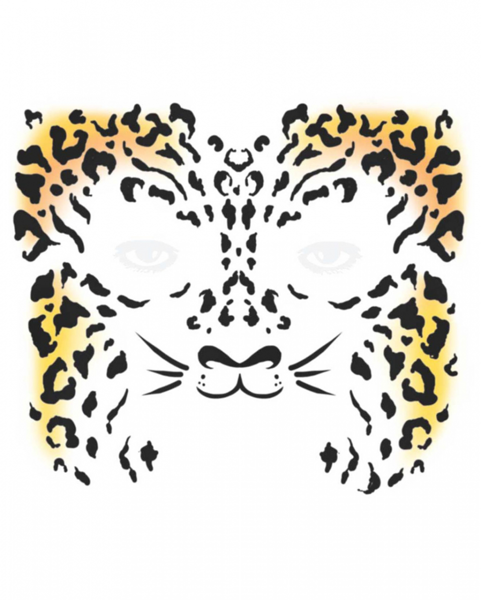 Gesichtstattoo Gepard zum Aufkleben von Karneval Universe