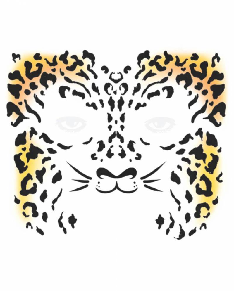 Gesichtstattoo Gepard zum Aufkleben von Karneval Universe