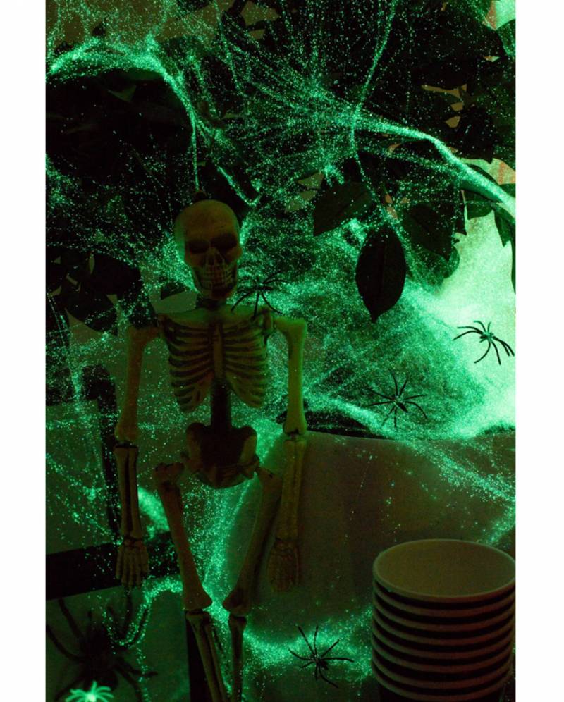 Glow in the Dark Spinnweben 100 g für Halloween von Karneval Universe
