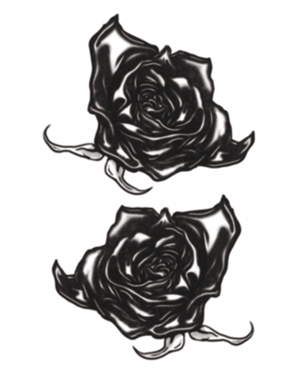 Gothic Klebetattoo schwarze Rosen bestellen von Karneval Universe