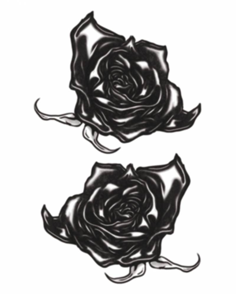 Gothic Klebetattoo schwarze Rosen bestellen von Karneval Universe