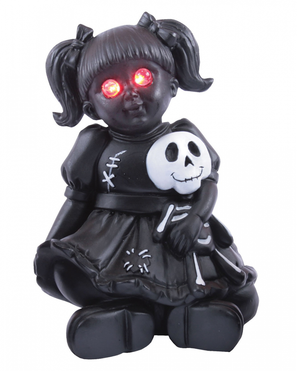 Gothic Puppe mit roten LED Augen für Halloween von Karneval Universe