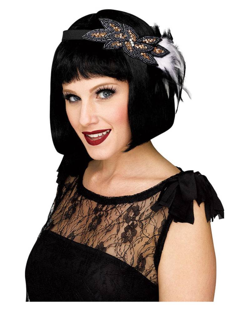 Graues Flapper Haarband Deluxe Kostüm-Accessoire von Karneval Universe