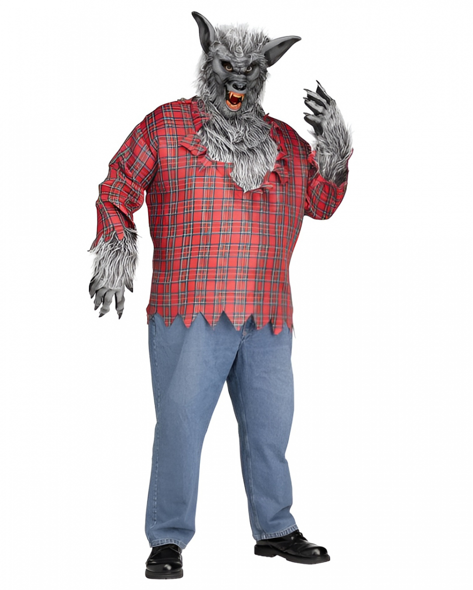 Graues Werwolf Kostüm Plus Size  Grusel-Kostüm von Karneval Universe