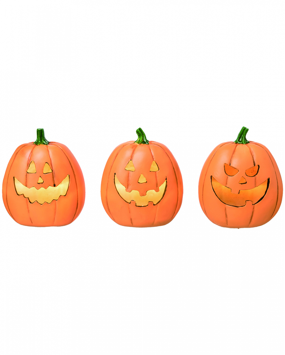 Grinsender Halloween Kürbis mit LED 16cm  Halloween Deko von Karneval Universe