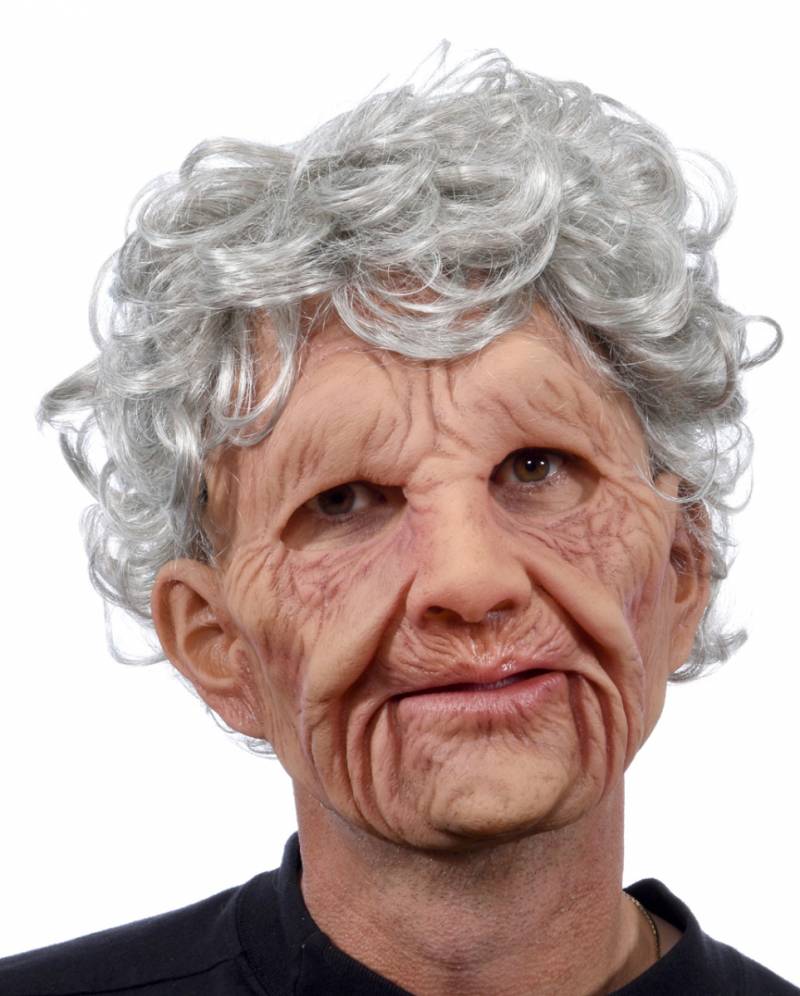 Großmutter Maske aus Softlatex  Oma Maske mit Perücke von Karneval Universe