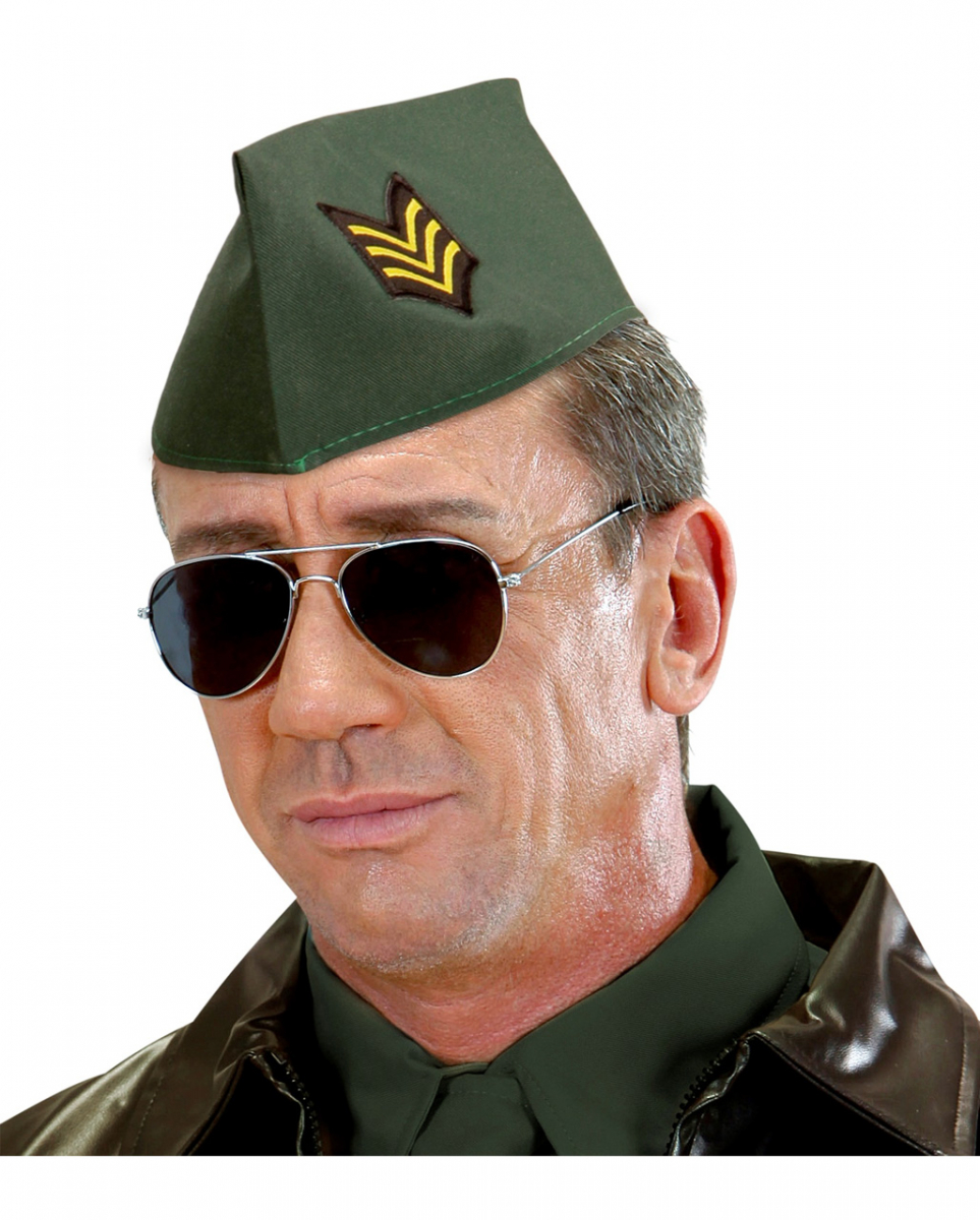 Grüne Offiziersmütze  Barrett für Soldaten Kostümierungen von Karneval Universe