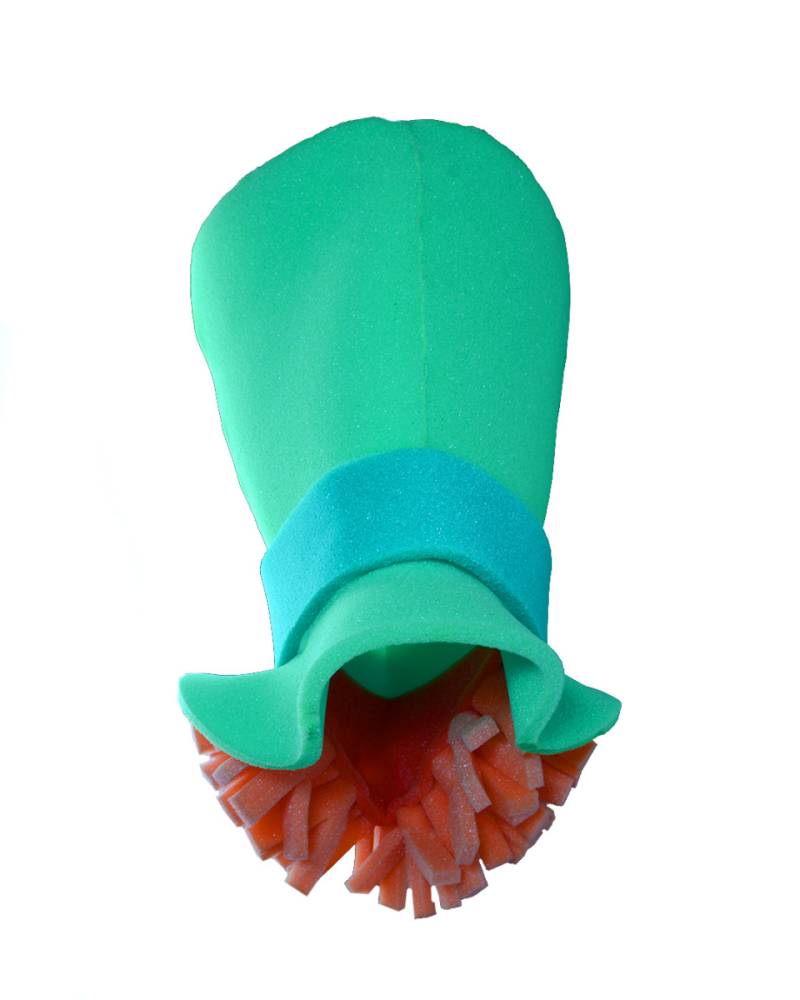 Grüner Kobold Schaumstoff Hut mit roten Haaren ➤ von Karneval Universe