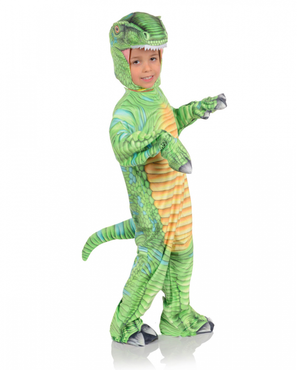 Grünes T-Rex Kleinkinderkostüm mit Print ordern ✰ L von Karneval Universe