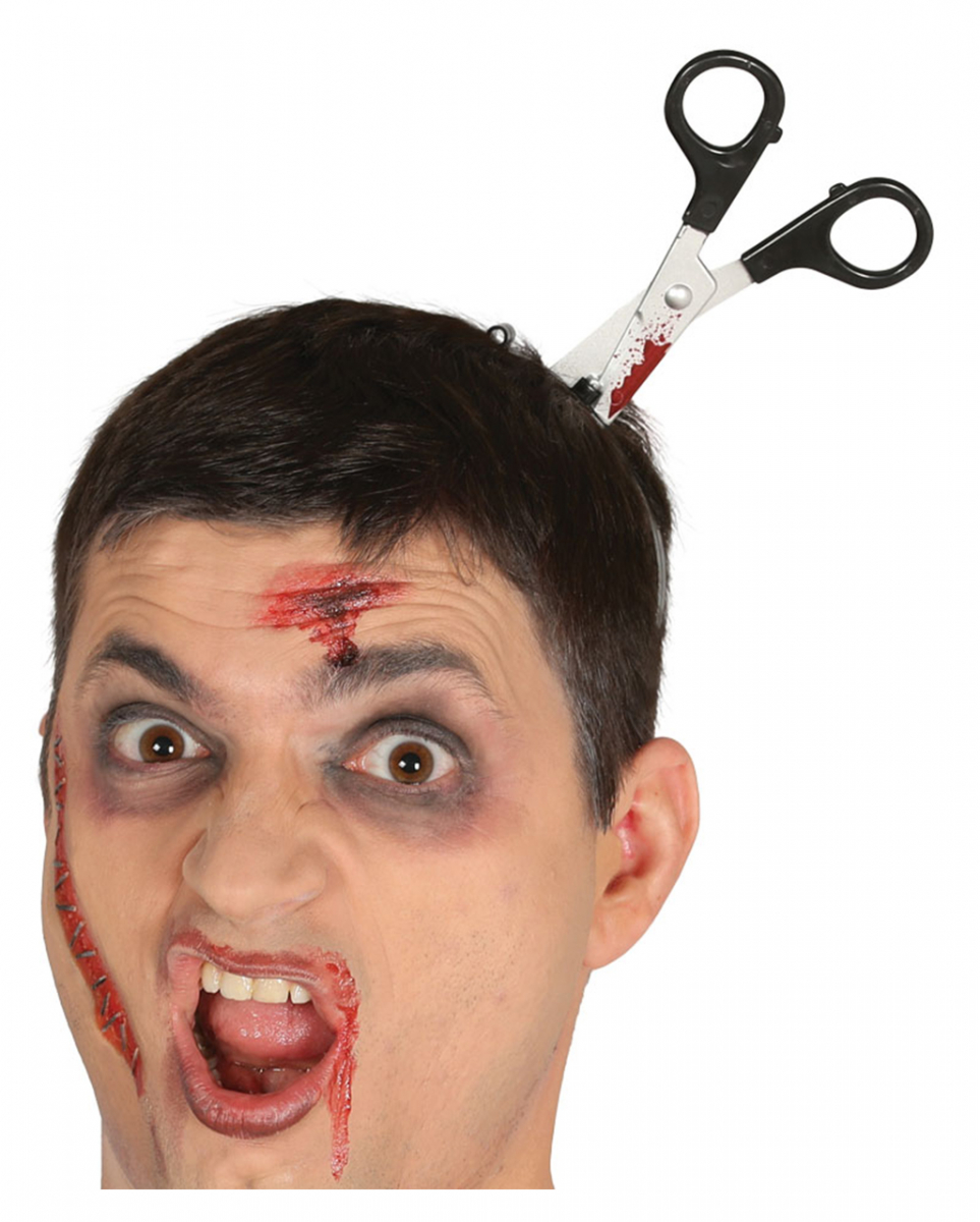 Halloween Haarreif mit Blutiger Schere bestellen von Karneval Universe