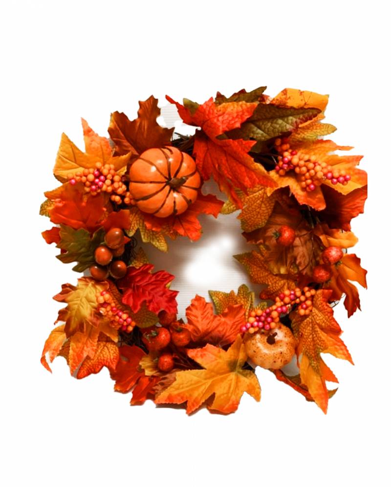 Halloween Herbstblätterkranz mit Beeren & Kürbissen 40cm ★ von Karneval Universe