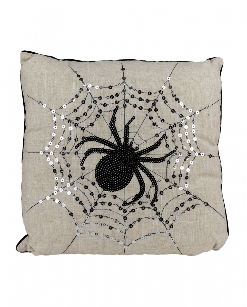 Halloween Kissen Spinne in Spinnweben 40x40cm ★ von Karneval Universe
