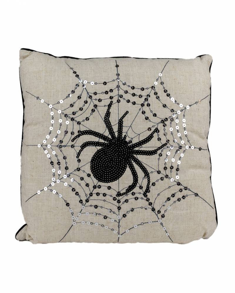 Halloween Kissen Spinne in Spinnweben 40x40cm ★ von Karneval Universe