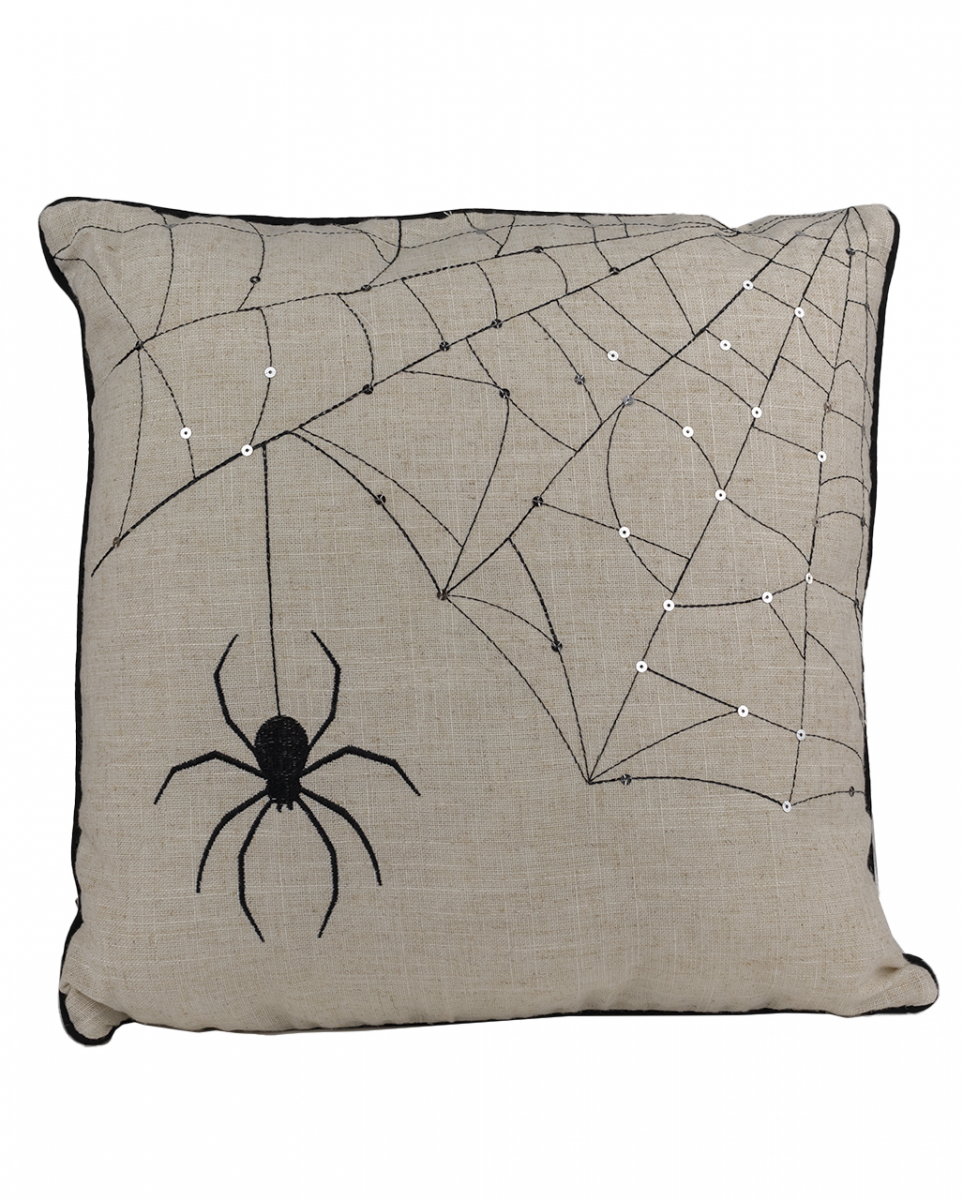 Halloween Kissen Spinnweben mit Spinne 40x40cm ★ von Karneval Universe