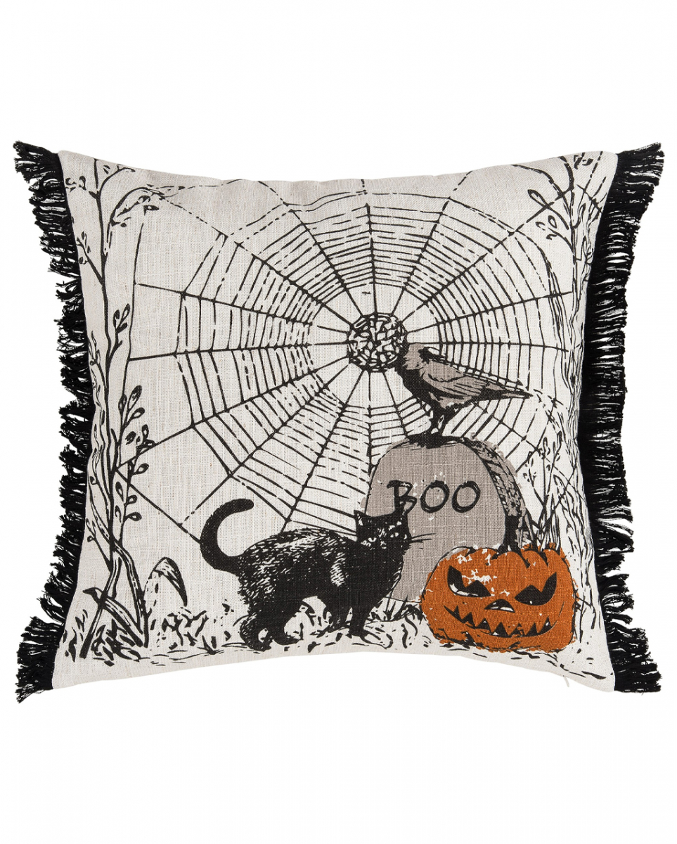 Halloween Kissen Vintage mit Fransen 45 cm ? von Karneval Universe
