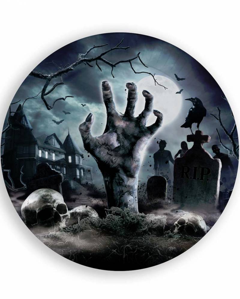 Halloween Pappteller Zombie Friedhof 6 St. ➔ Deko von Karneval Universe