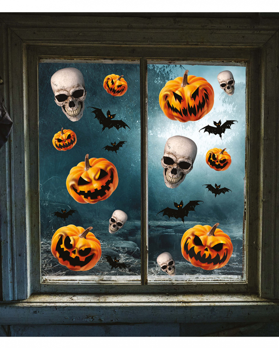 Halloween Pumpkin & Totenkopf Fenster Sticker ? von Karneval Universe