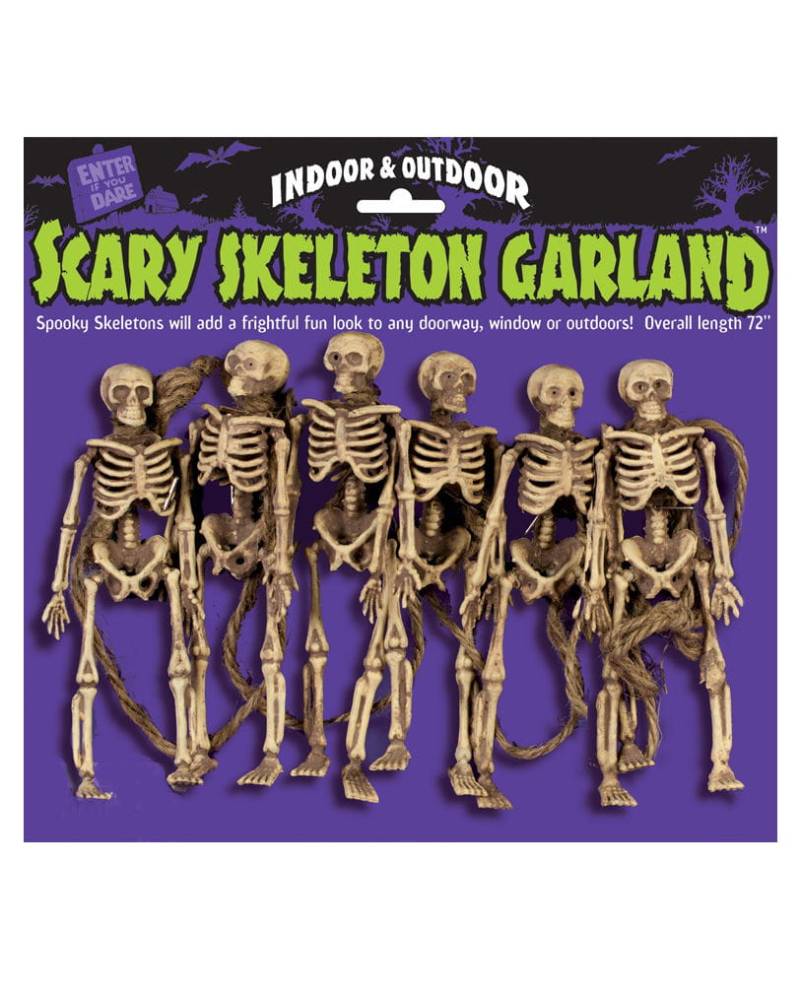 Halloween Skelett Girlande 182cm   Halloween Dekoration mit Skelett von Karneval Universe