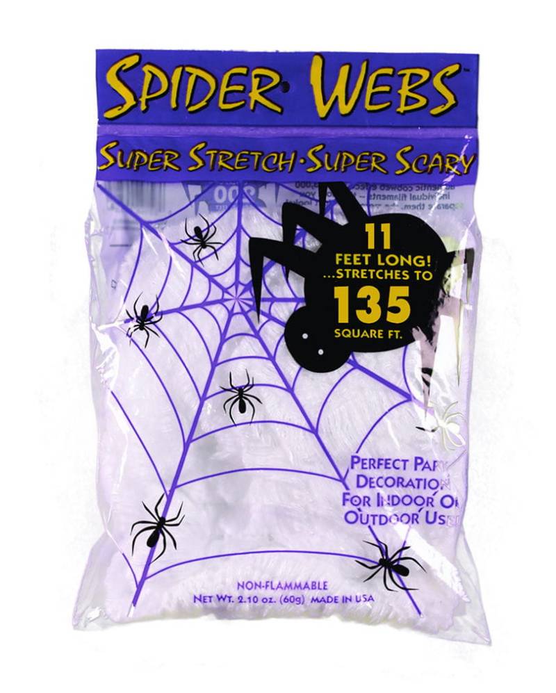 Halloween Spinnennetz weiß 40gr.   Spinnweben als Halloween Deko von Karneval Universe