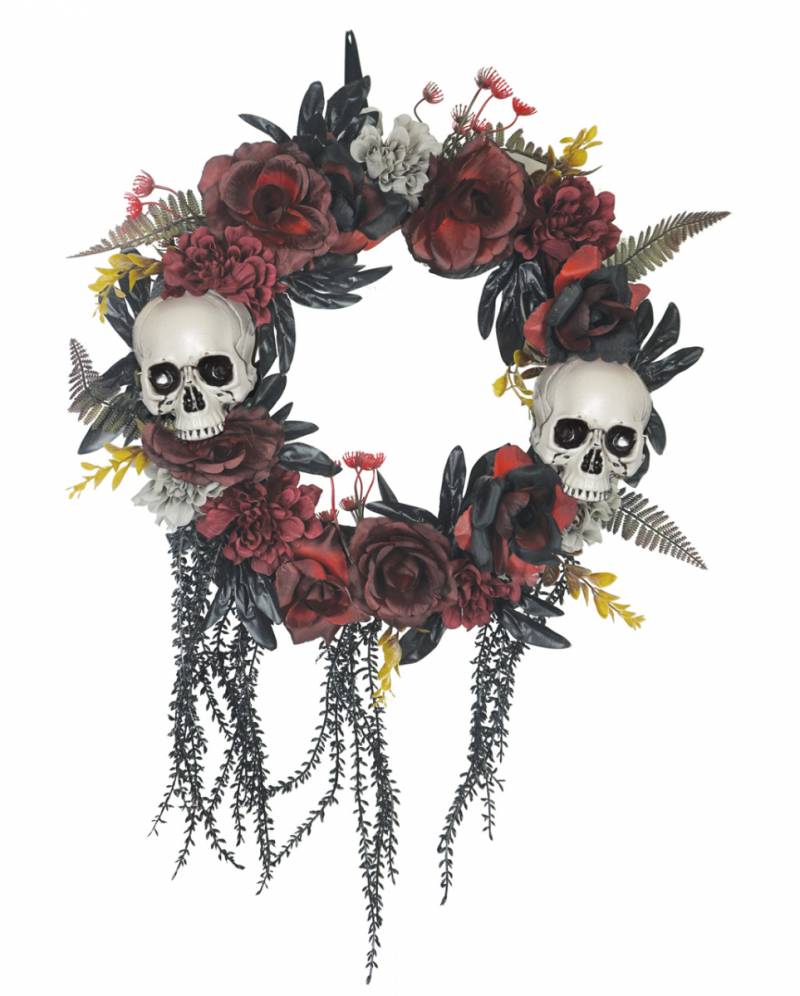 Halloween Türkranz mit vertrockneten Blüten & Totenschädel ? von Karneval Universe