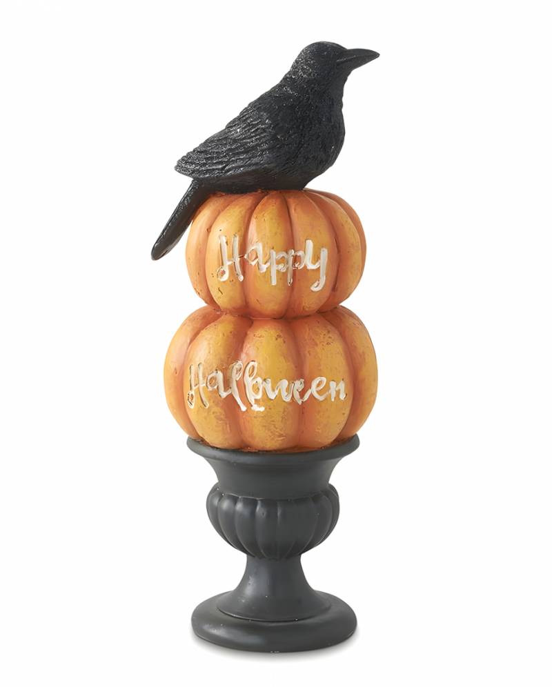 Happy Halloween Kürbisse auf Urne mit Krähe 22cm ✿ von Karneval Universe