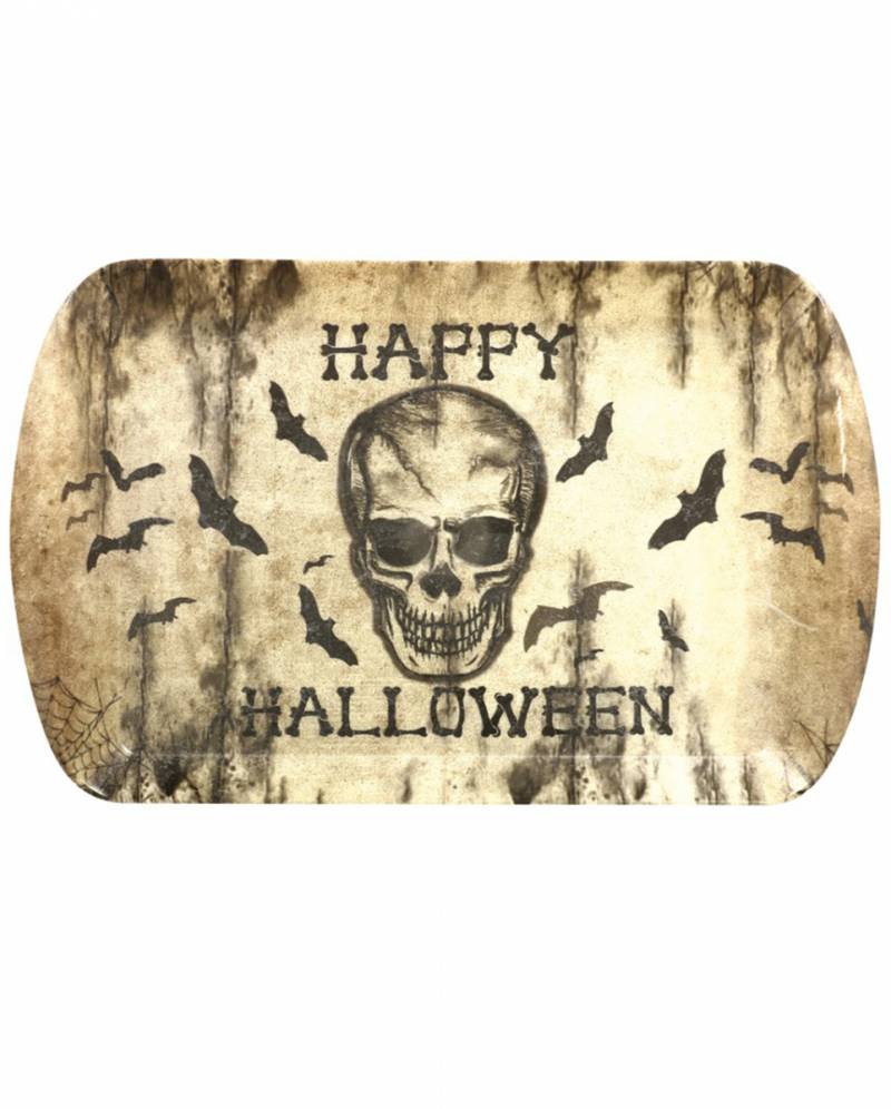 Happy Halloween Totenkopf Tablett fürs Halloween Buffet von Karneval Universe