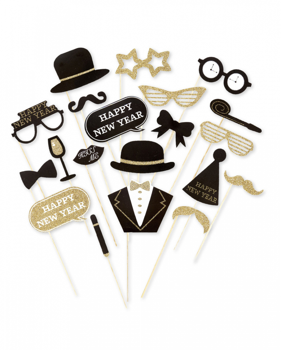 Happy New Year Silvester Fotobox Set bestellen von Karneval Universe