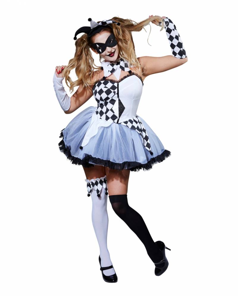 Harlekin Damenkostüm  Jester Kostüm-Set S von Karneval Universe