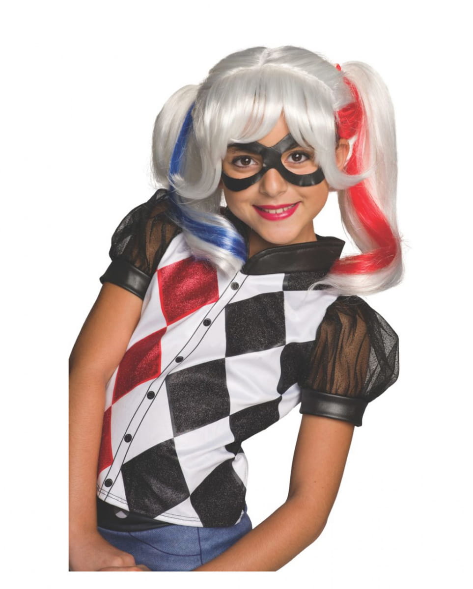 Harley Quinn Kinderperücke  DC Comics Superheldin von Karneval Universe