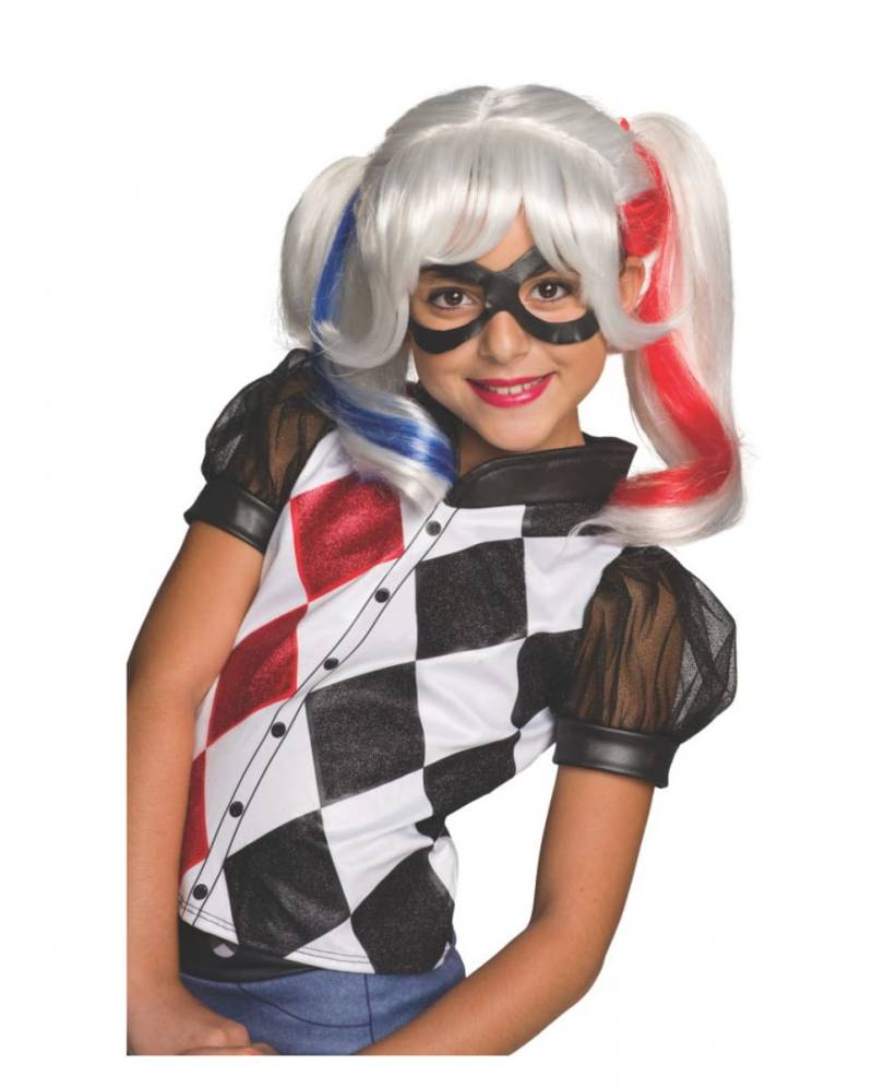 Harley Quinn Kinderperücke  DC Comics Superheldin von Karneval Universe