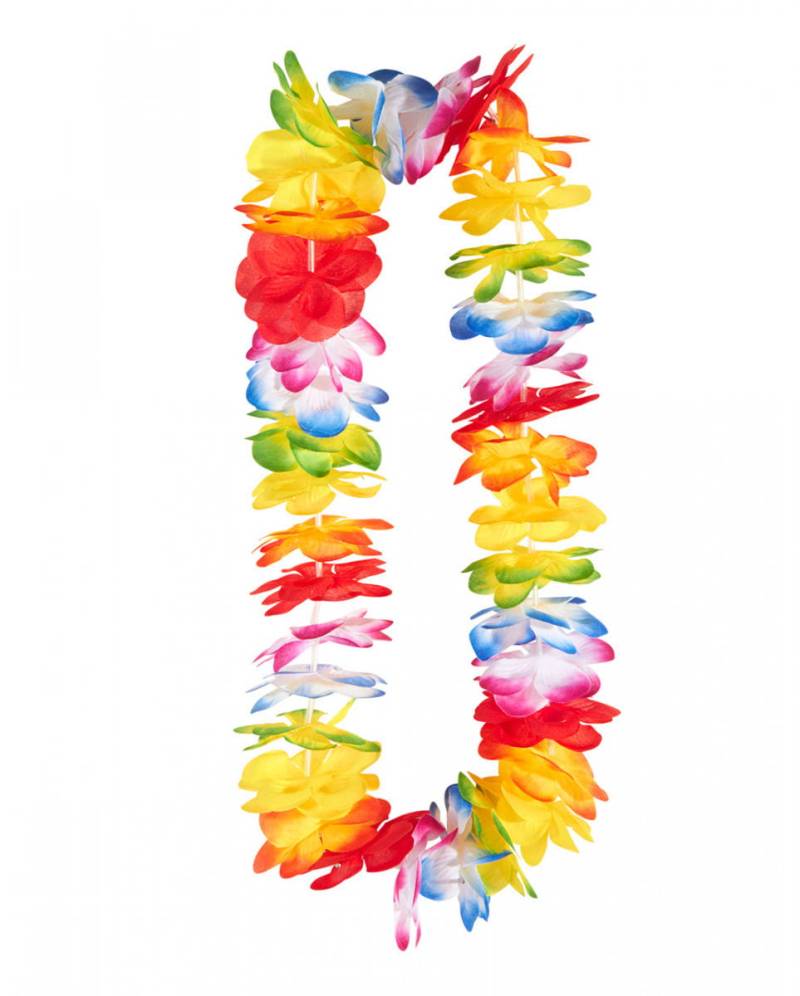 Hawaii Blumenkette bunt Kostümaccesoire von Karneval Universe