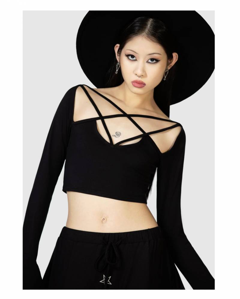 Himmlische Nacht Crop Top KILLSTAR  Gothic Mode ★ M von Karneval Universe