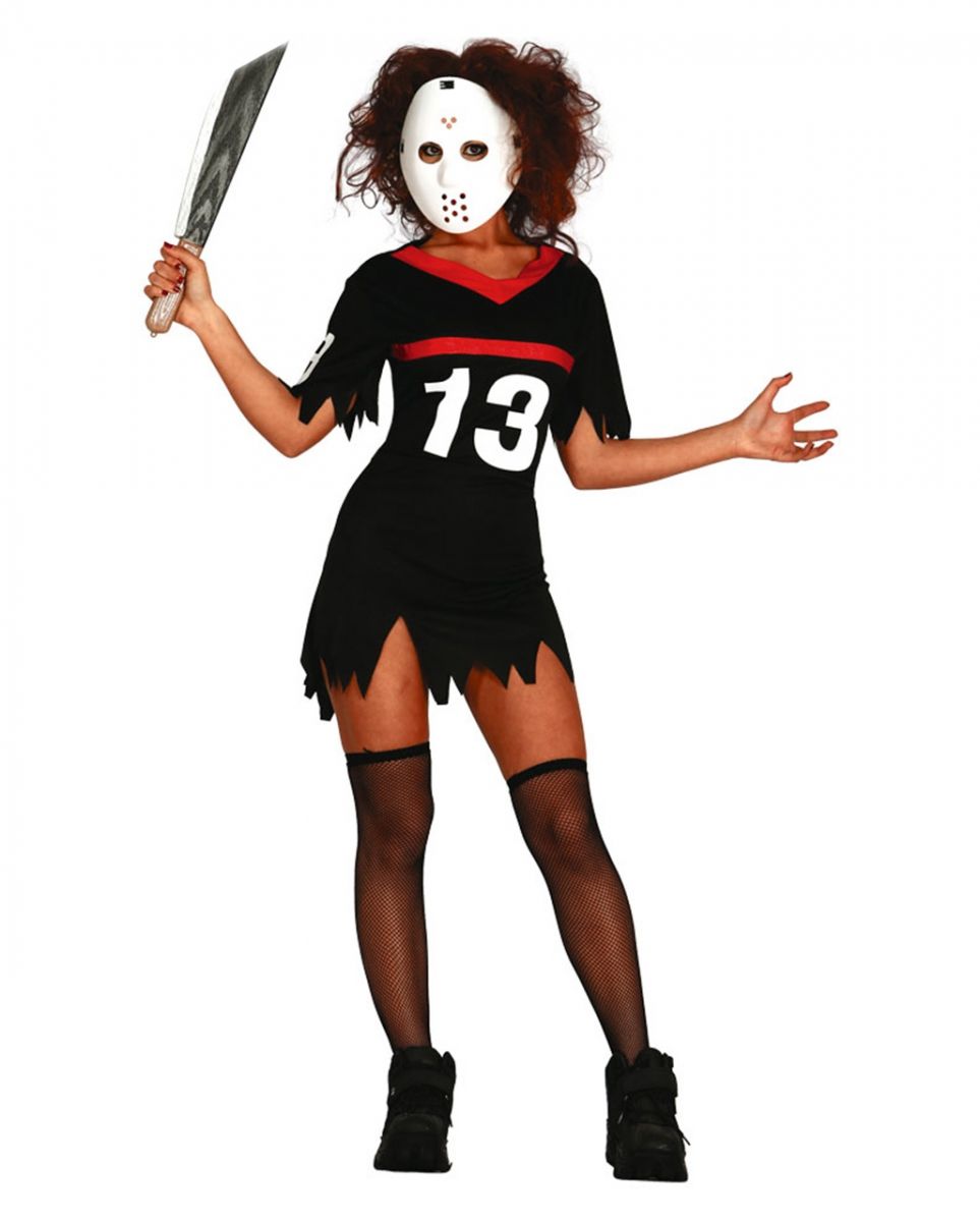 Hockey Frauenkostüm mit Maske für Halloween & Fasching L von Karneval Universe