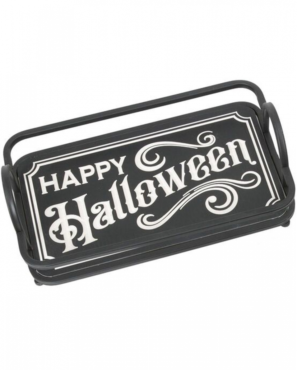 Holz Tablett Happy Halloween  Deko für Halloween von Karneval Universe