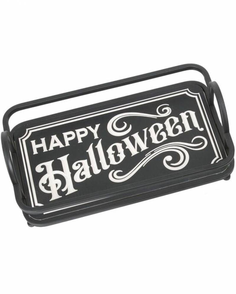 Holz Tablett Happy Halloween  Deko für Halloween von Karneval Universe