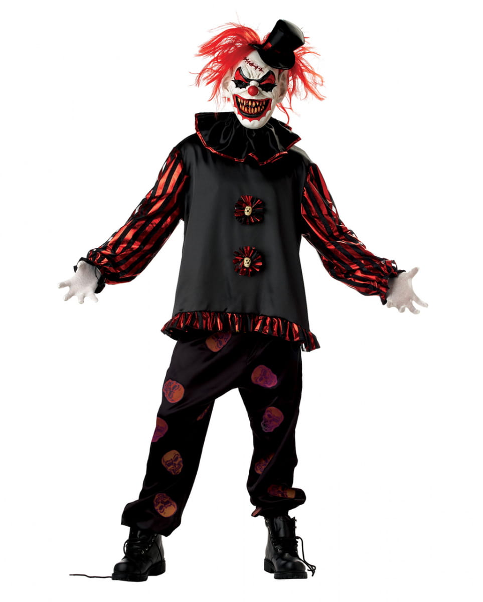 Horror Clown Kostüm mit Maske für Fasching von Karneval Universe