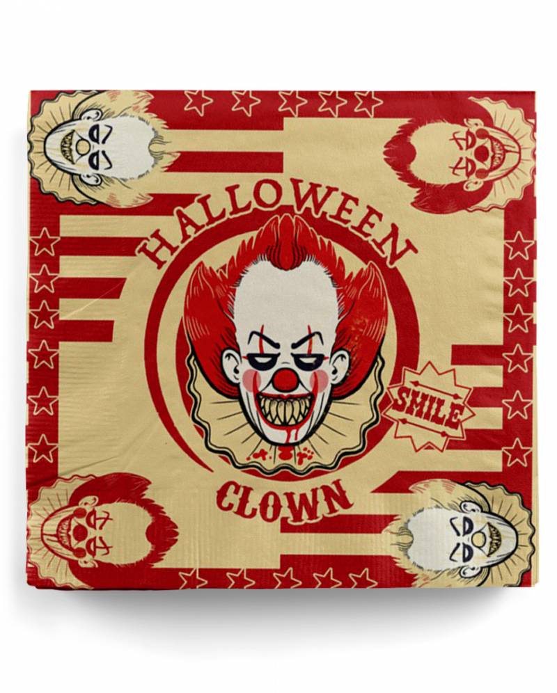 Horror Clown Party Servietten 20 Stück ordern ? von Karneval Universe